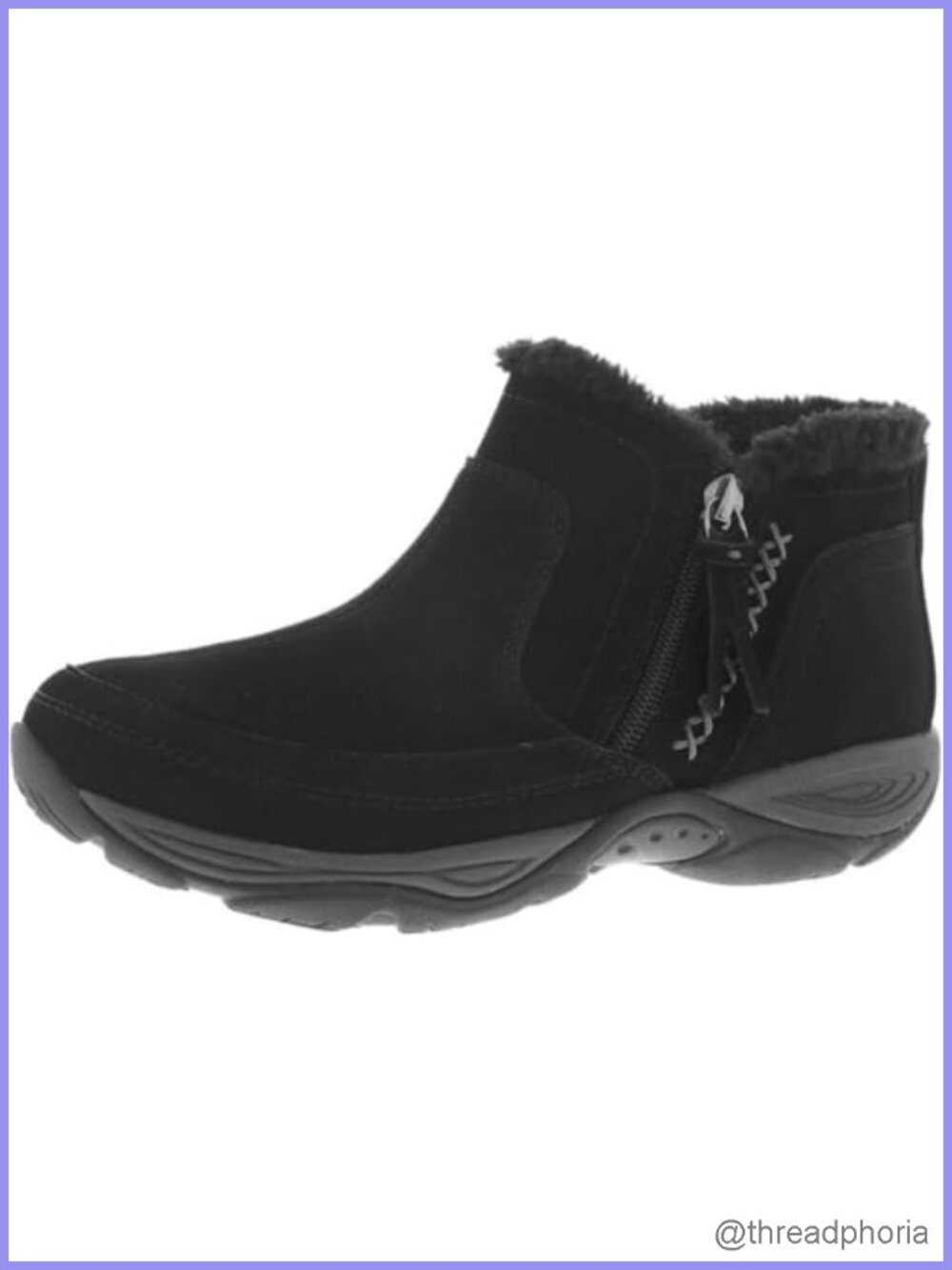 Suede Ankle Bootie with Insulated Thermal Sock